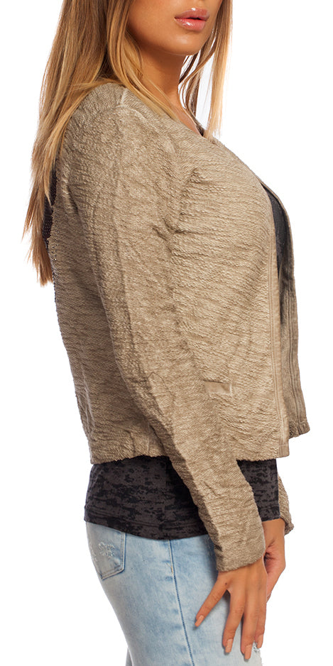Dsquared2 Women's Beige Textured Cardigan with Sequin Heart