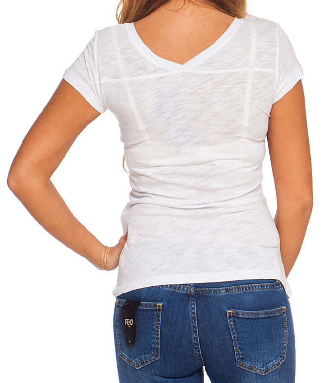 Fendi Women’s White Monster Eyes Crystal-Embellished T-Shirt