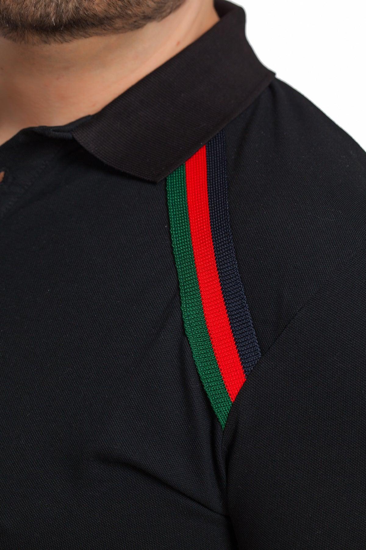 Gucci Men's Polo Shirt In Black Slim Fit Size Outlet Collection 2024