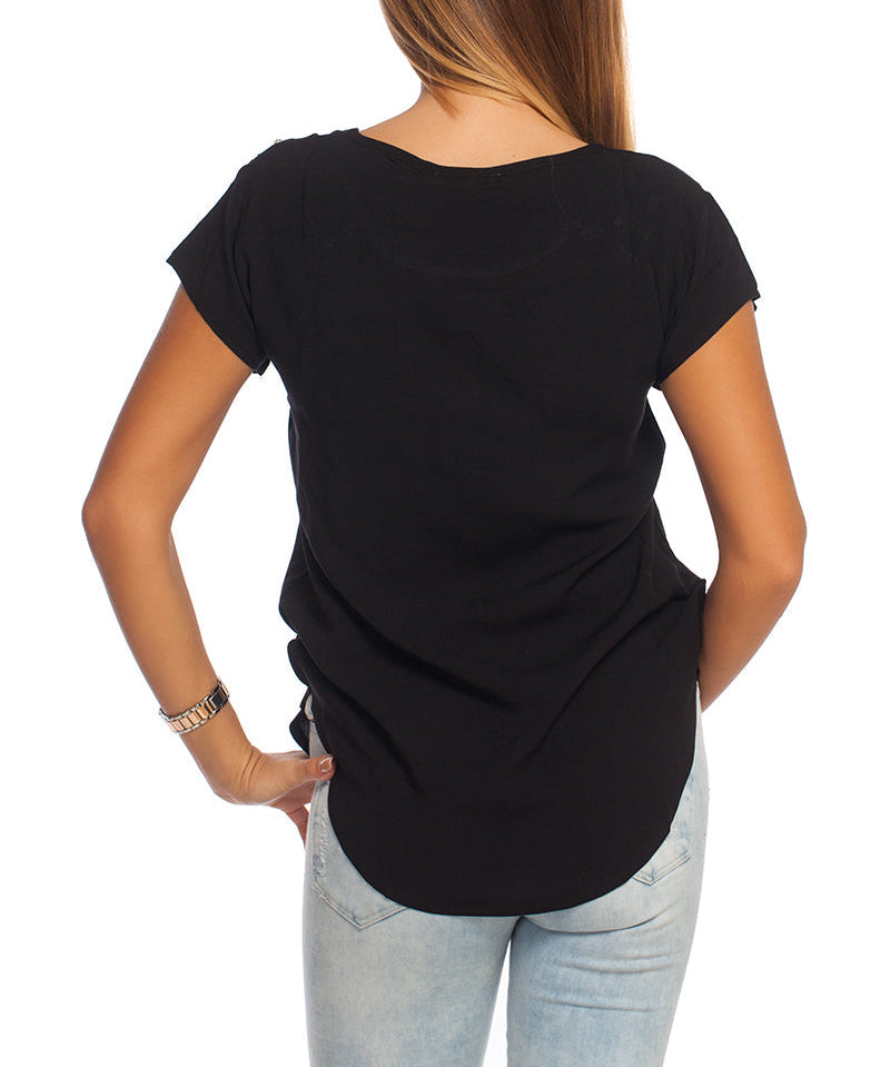 Just Cavalli Women’s Black Crystal-Embellished Cotton T-Shirt